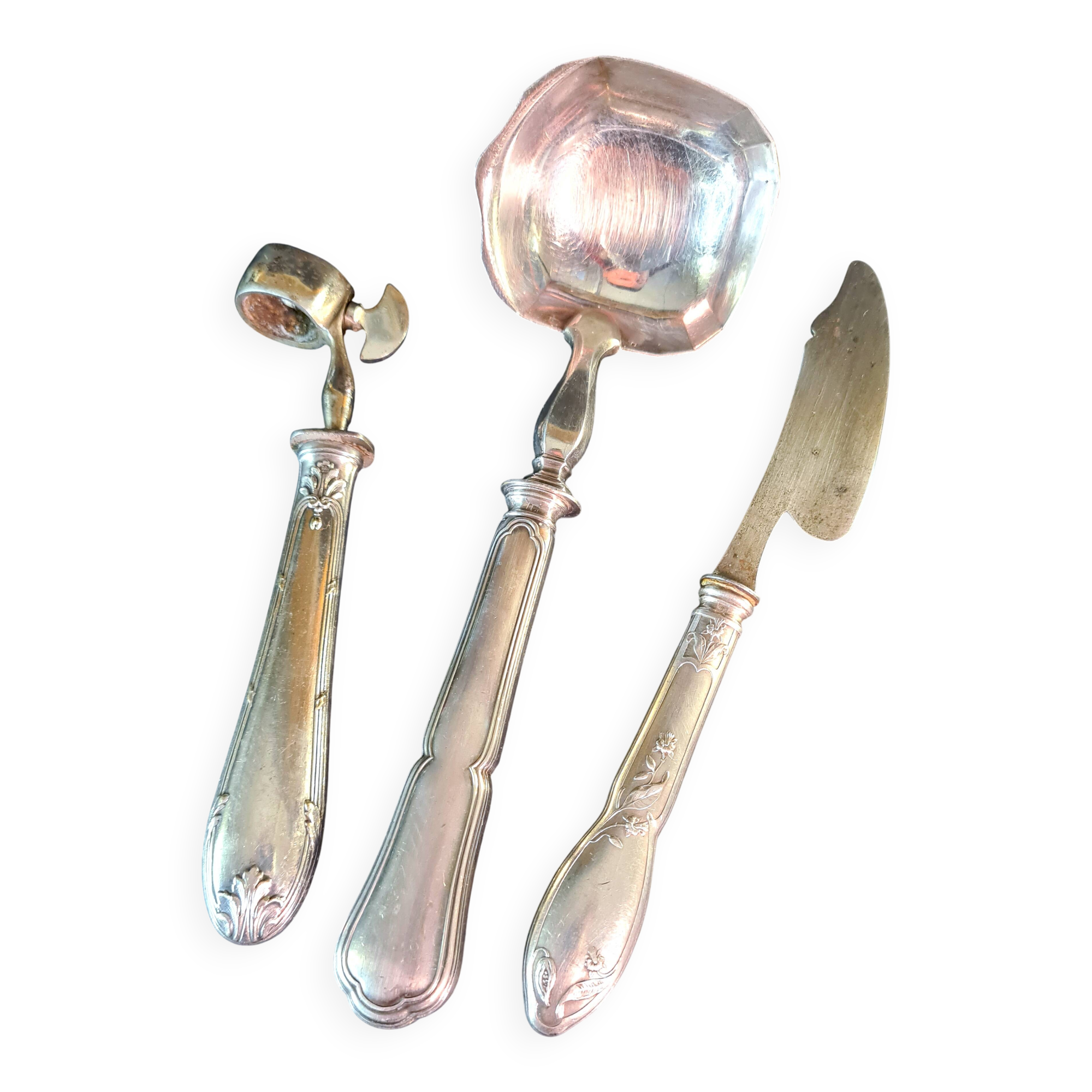 Set of 3 silver-plated serving cutlery - Retro charm guaranteed! 🧀