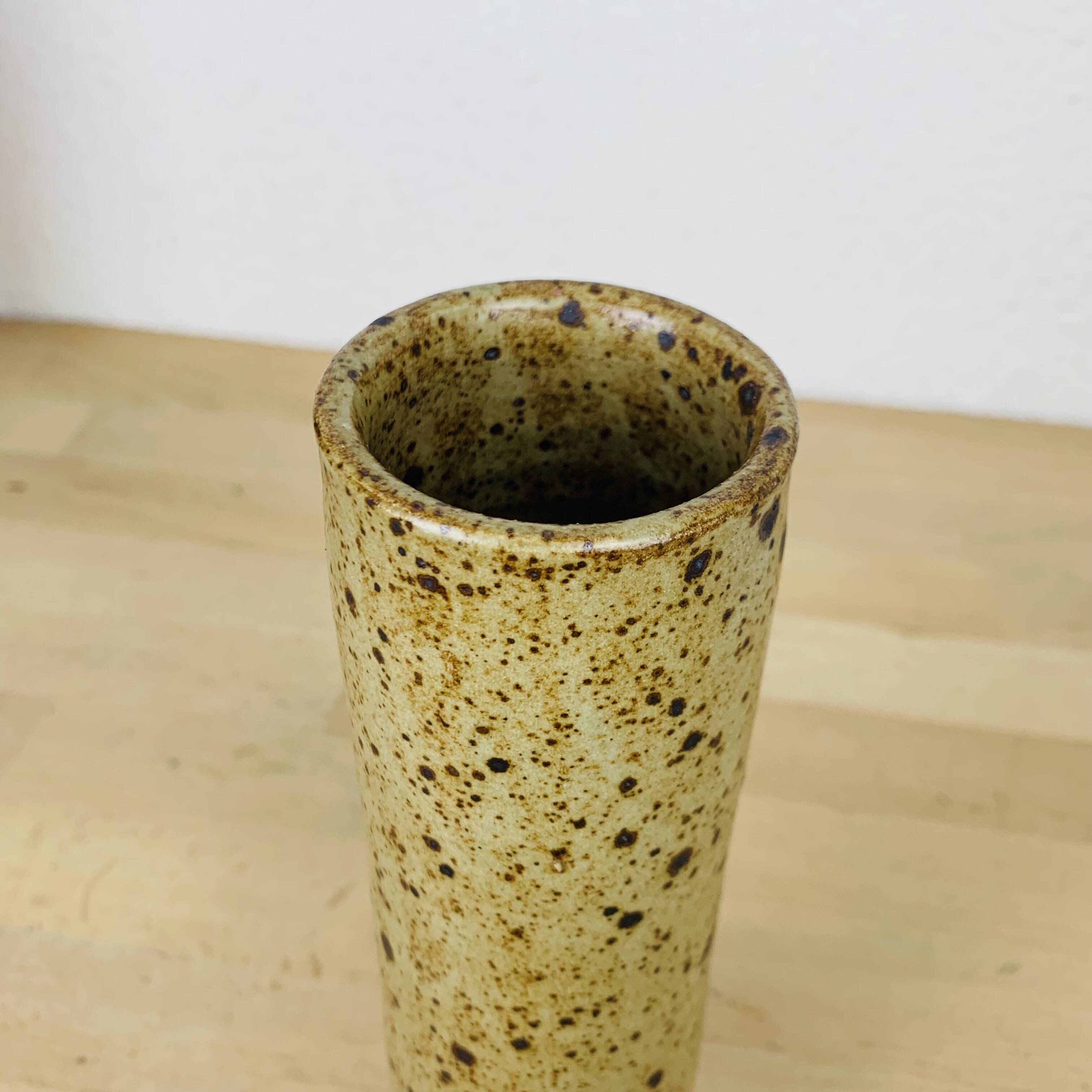 Vintage stoneware roll vase