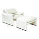 Chaise Maralunga de Vico Magistretti en cuir blanc