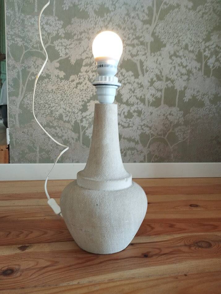 pied de lampe vintage en grès chamotté