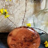 Solid wood vase vintage elm magnifying glass