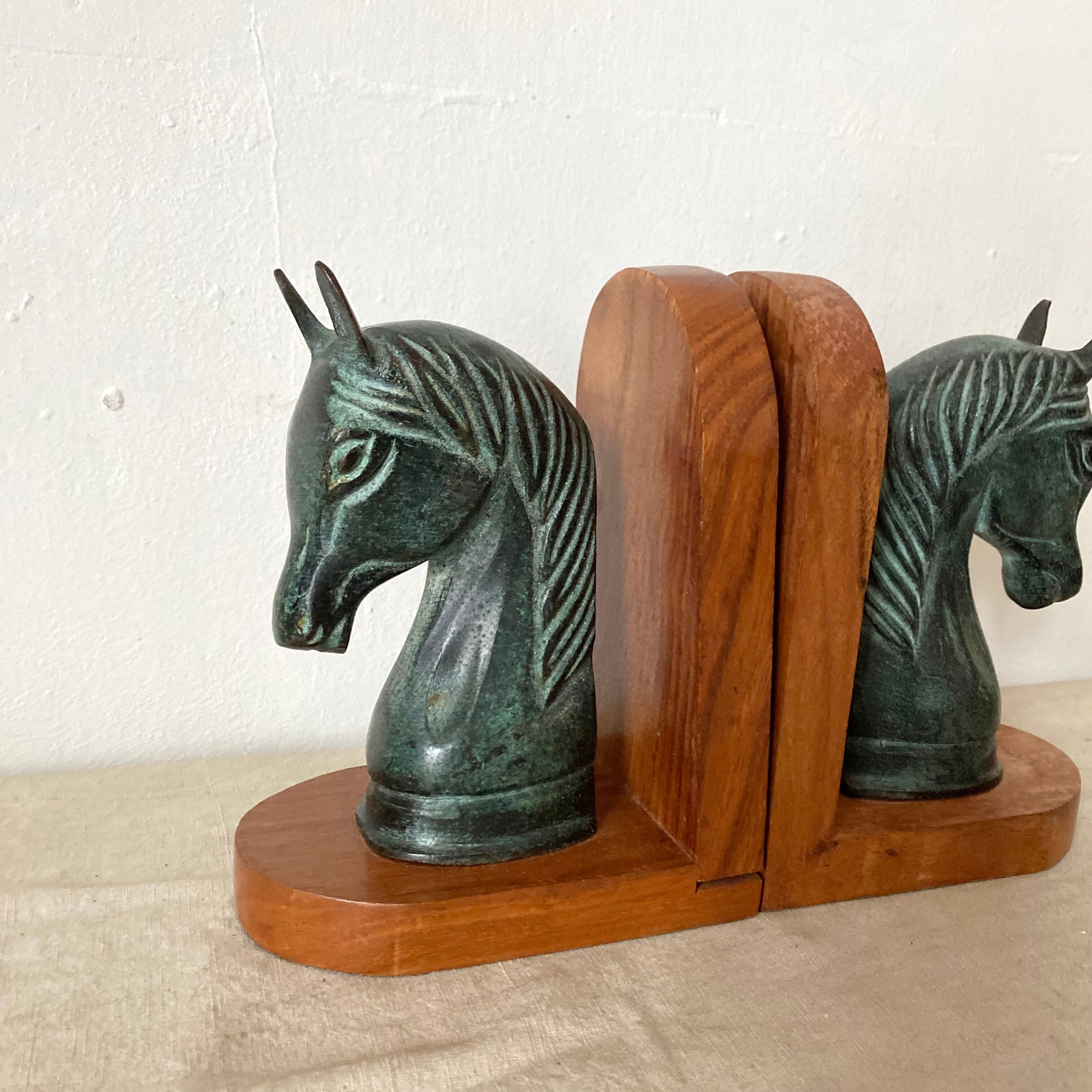 Paire de serre livres tête de cheval