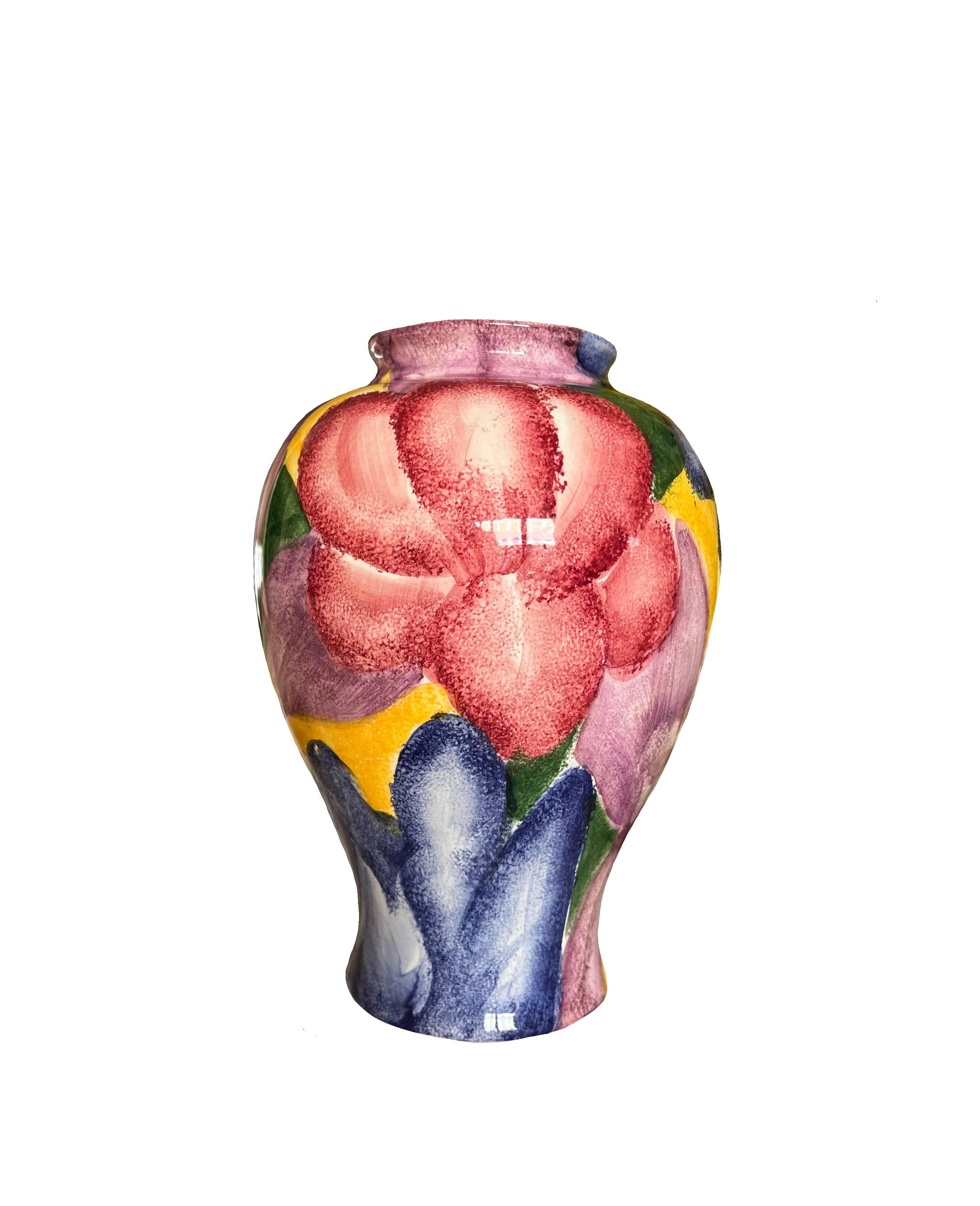 Hand-Painted Italian Ceramic Vase