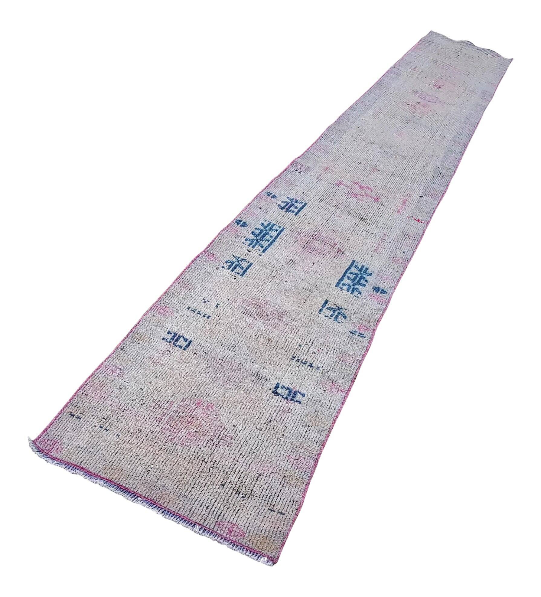 Vintage Turkish hallway rug 72x460 cm
