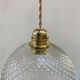 Large vintage pendant light in molded pressed glass