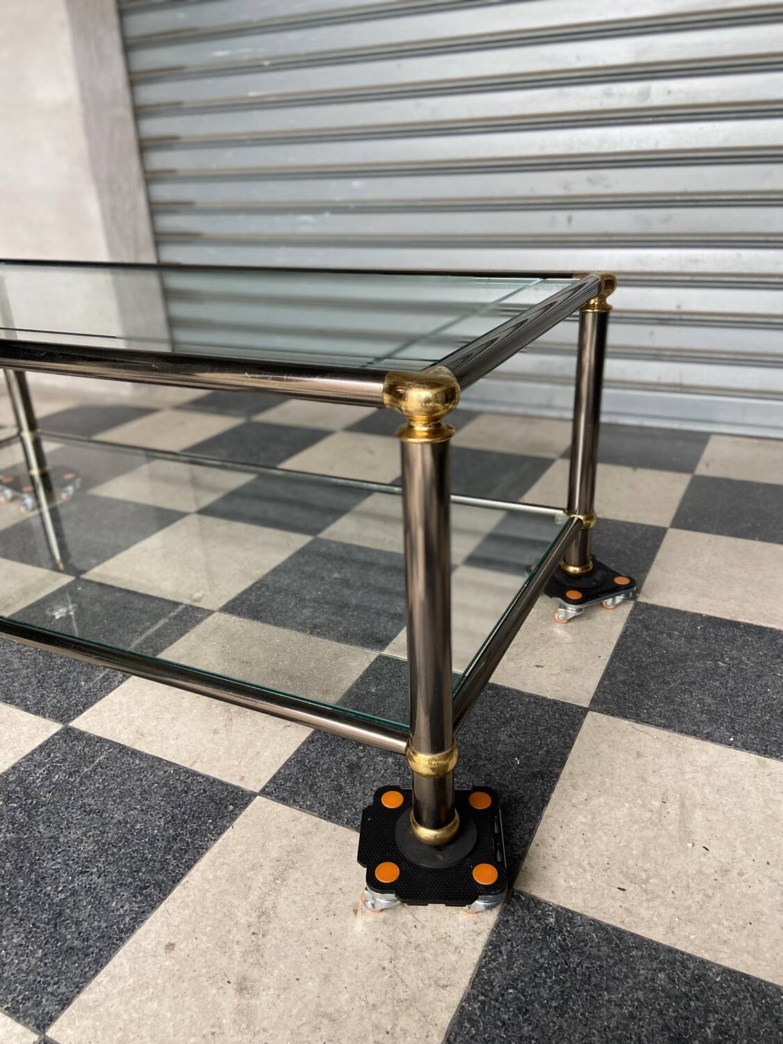 Vintage glass coffee table