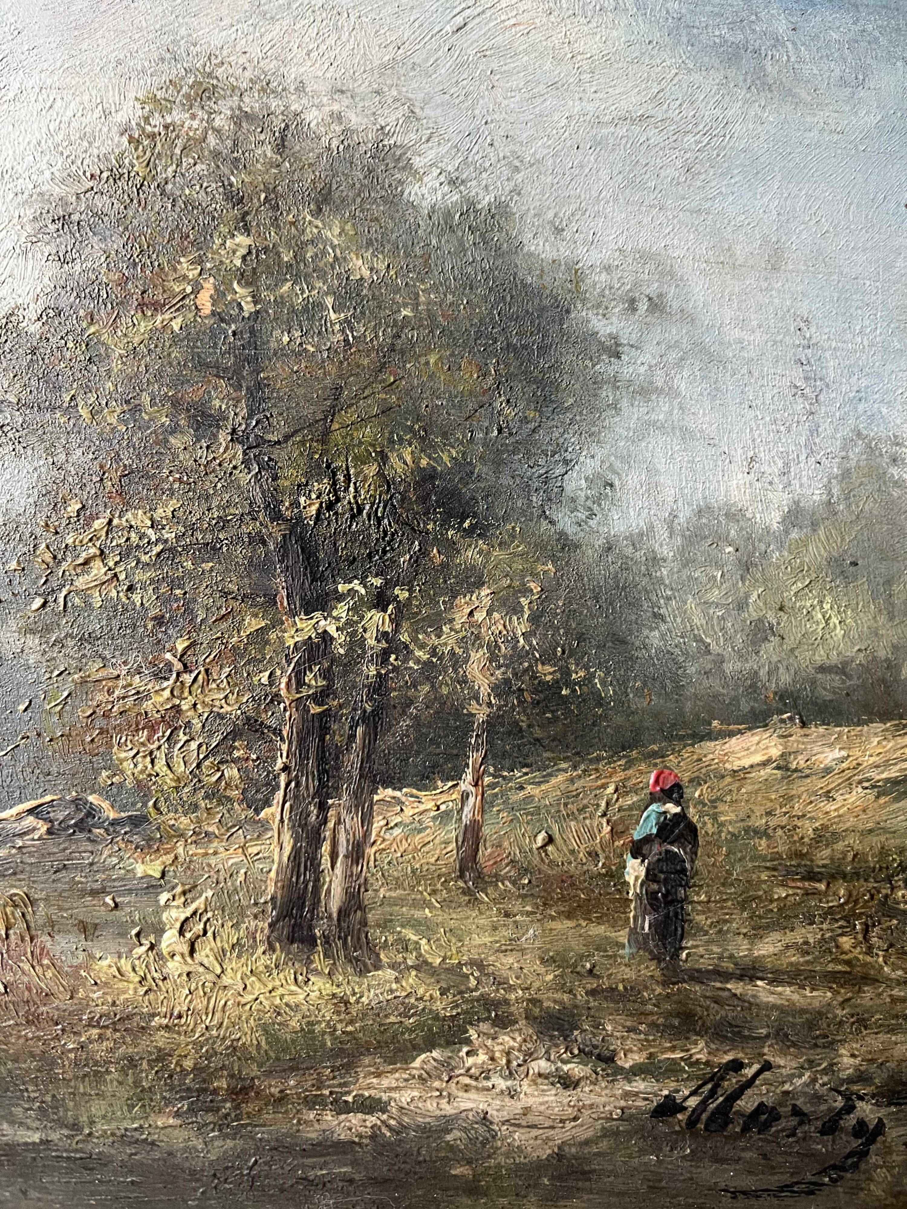 Paintings Pendant HSP "Barbizon Landscapes" signed Marty XIX°