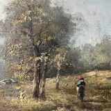 Paintings Pendant HSP "Barbizon Landscapes" signed Marty XIX°