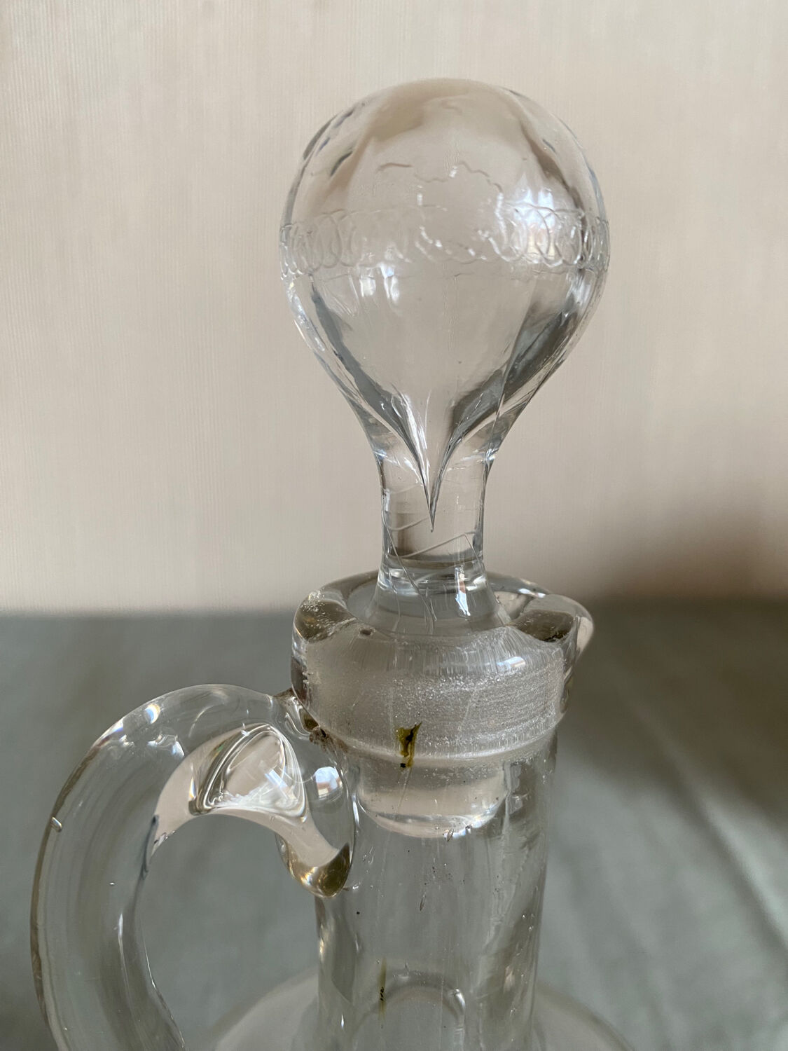 Blown glass oil cruet
