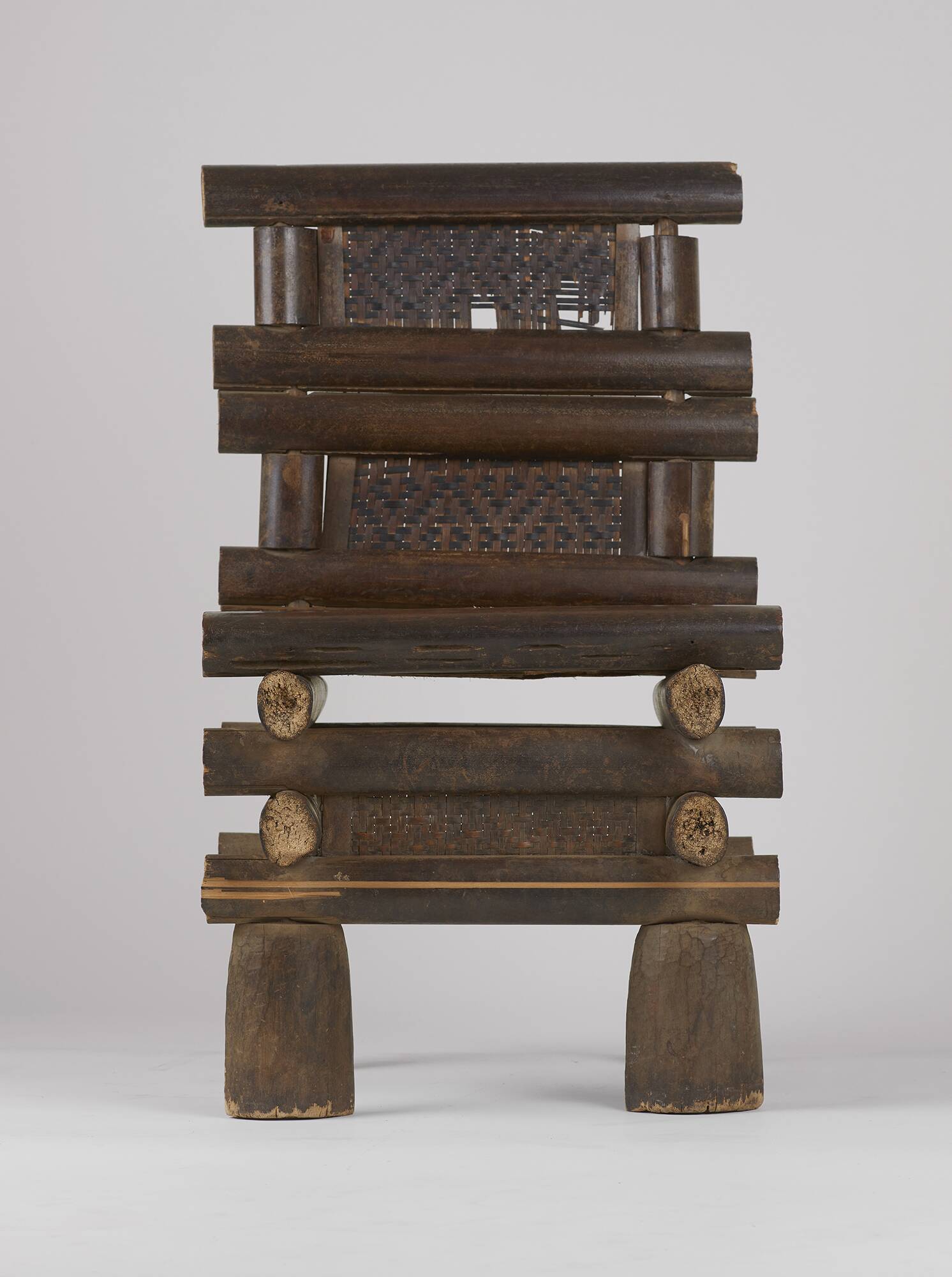West African Bamileke bamboo handcrafted chair Circa 1950