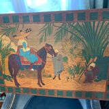 Tableau sur bois sculpté