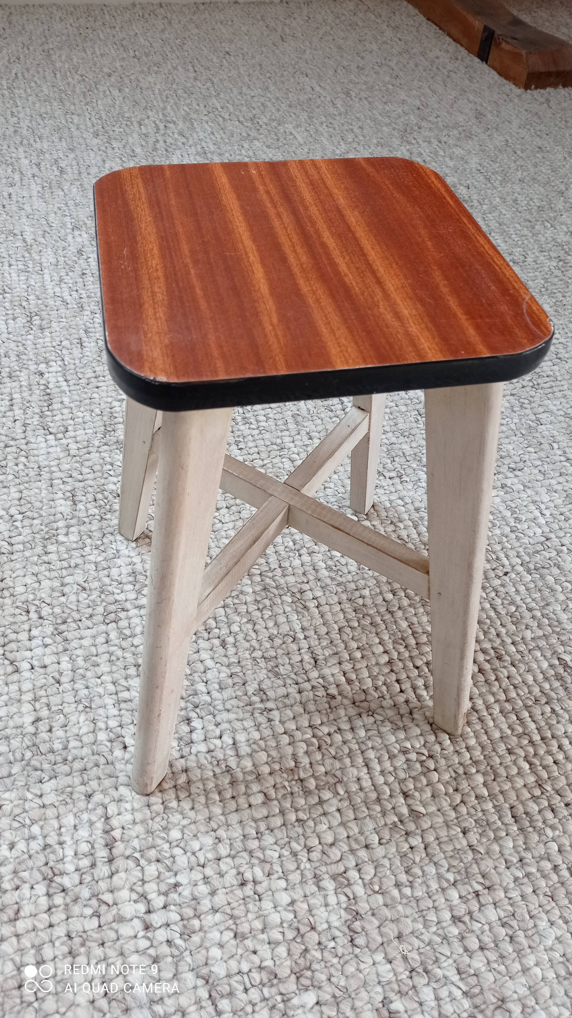 Wooden stool and formica