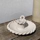 White ceramic candle holder twisted antique rope