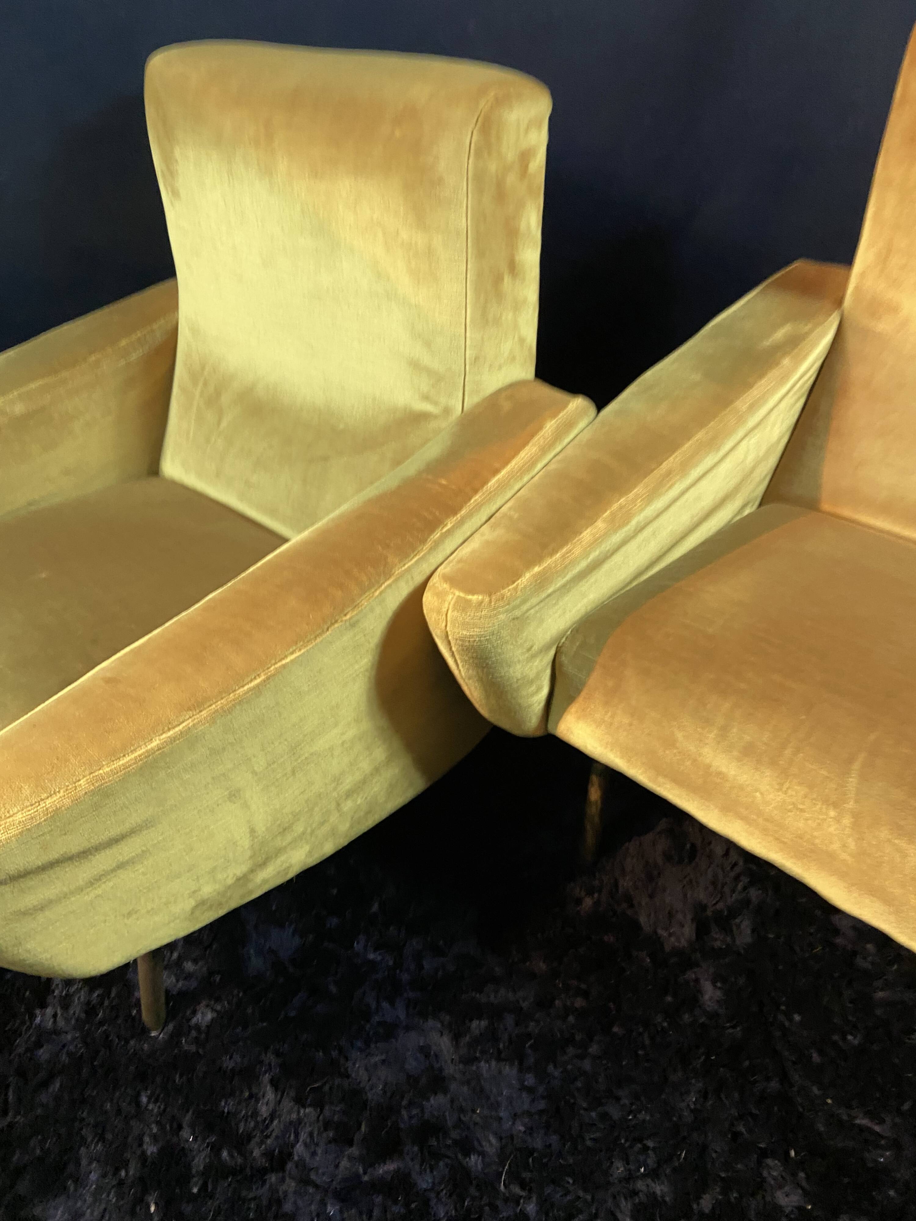 Pair of designer armchairs 1955-60 Louis Paolozzi for Brandt Zol Steiner