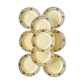 Lot de 9 assiettes plates anciennes Ste Amandinoise St Amand made in France