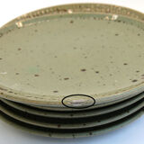 6 dessert plates in green grey sandstone