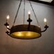 Art deco wrought iron chandelier with 6 lights