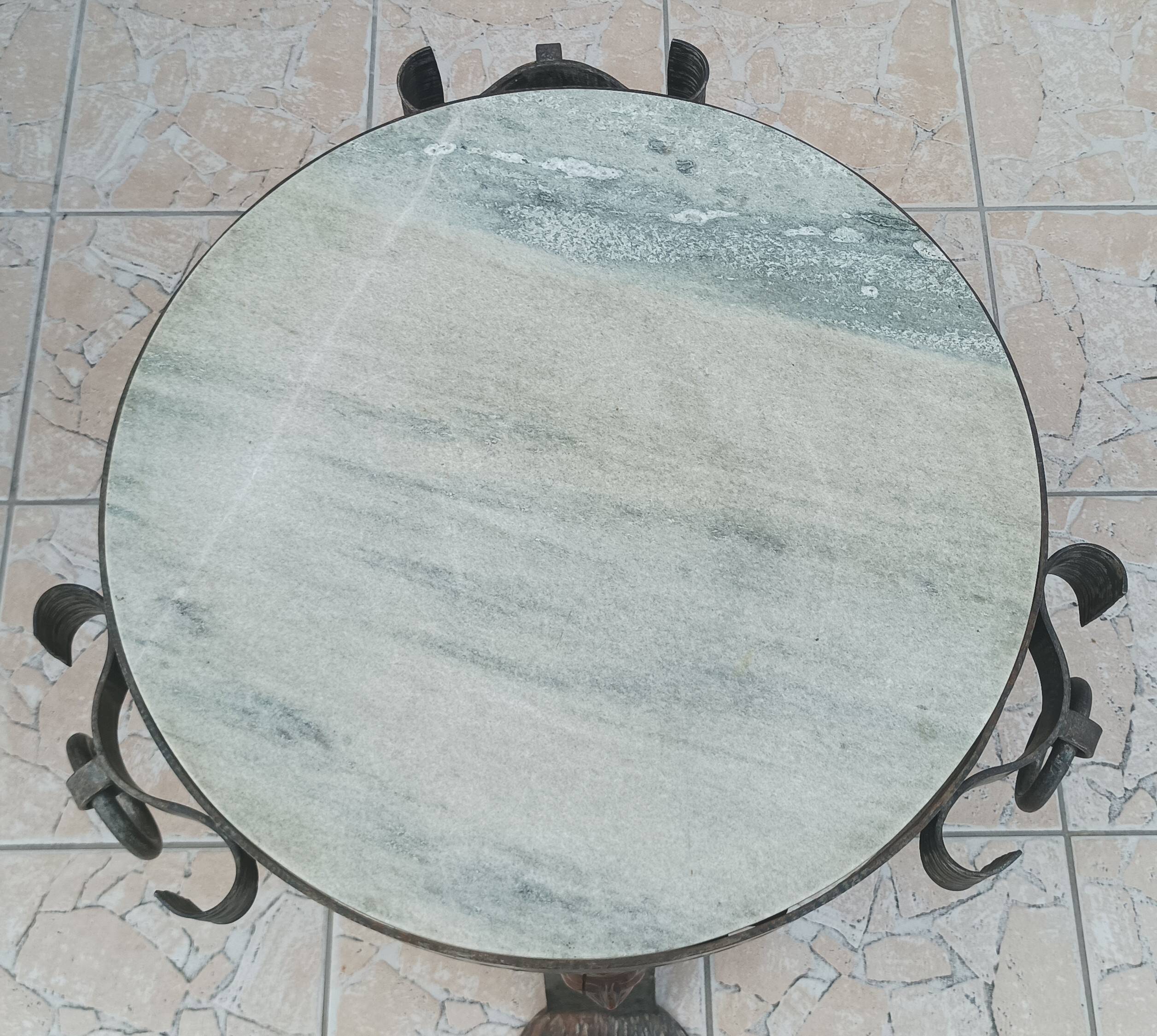 Jean-maurice rothschild (1902-1999) wrought iron and marble coffee table