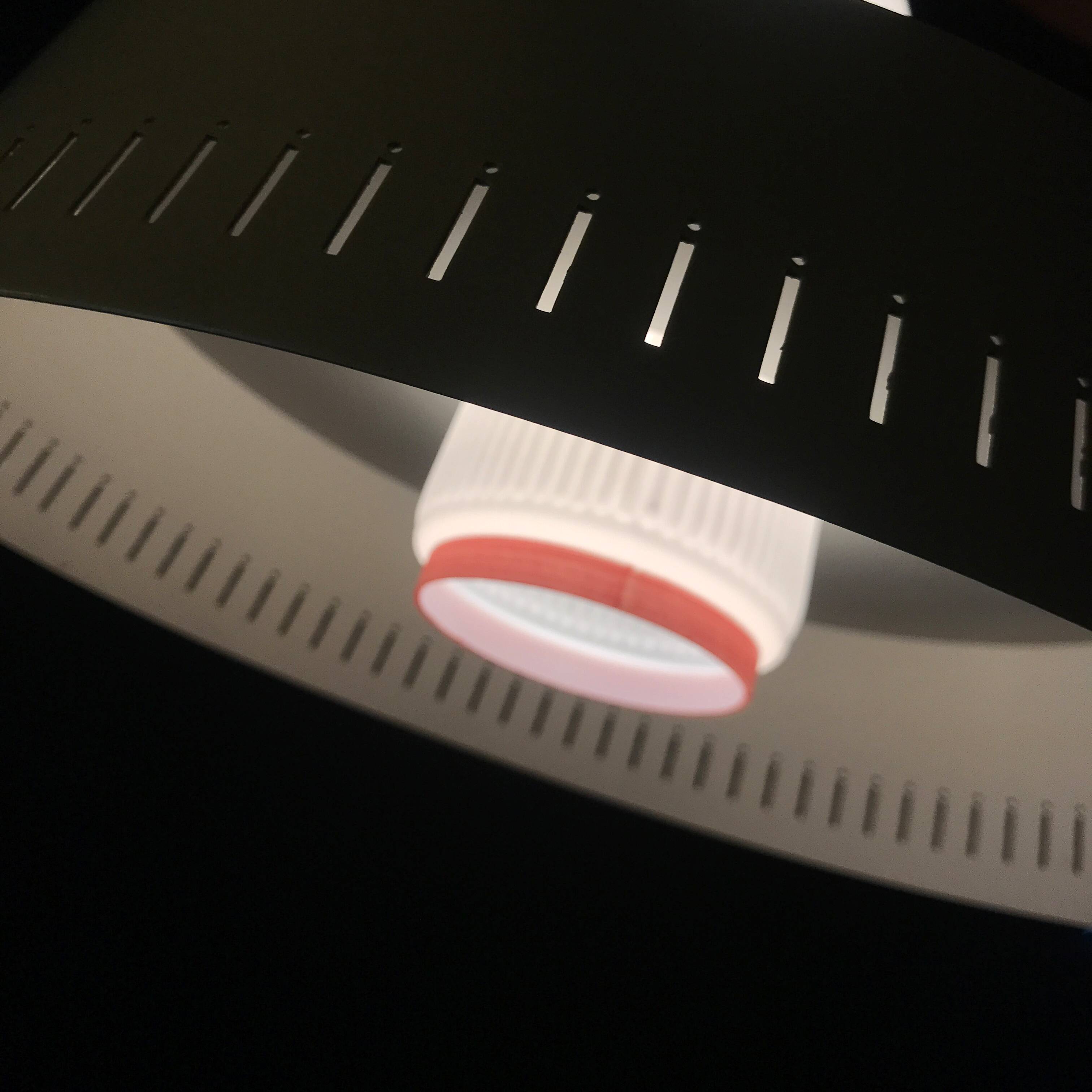 Pendant Lamp • Opaline & Perforated Metal • Jo Hammerborg • Fog & Mørup • 1960