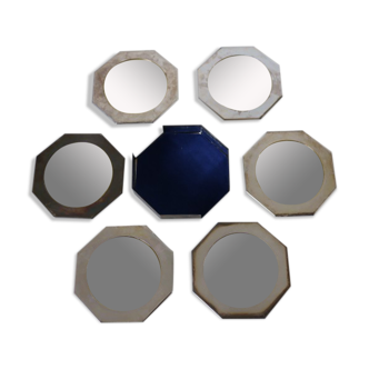 6 metal coasters and art deco mirror