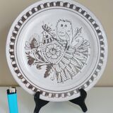 Enameled ceramic art plate, signed La Tournerie, 1960s/1970s
