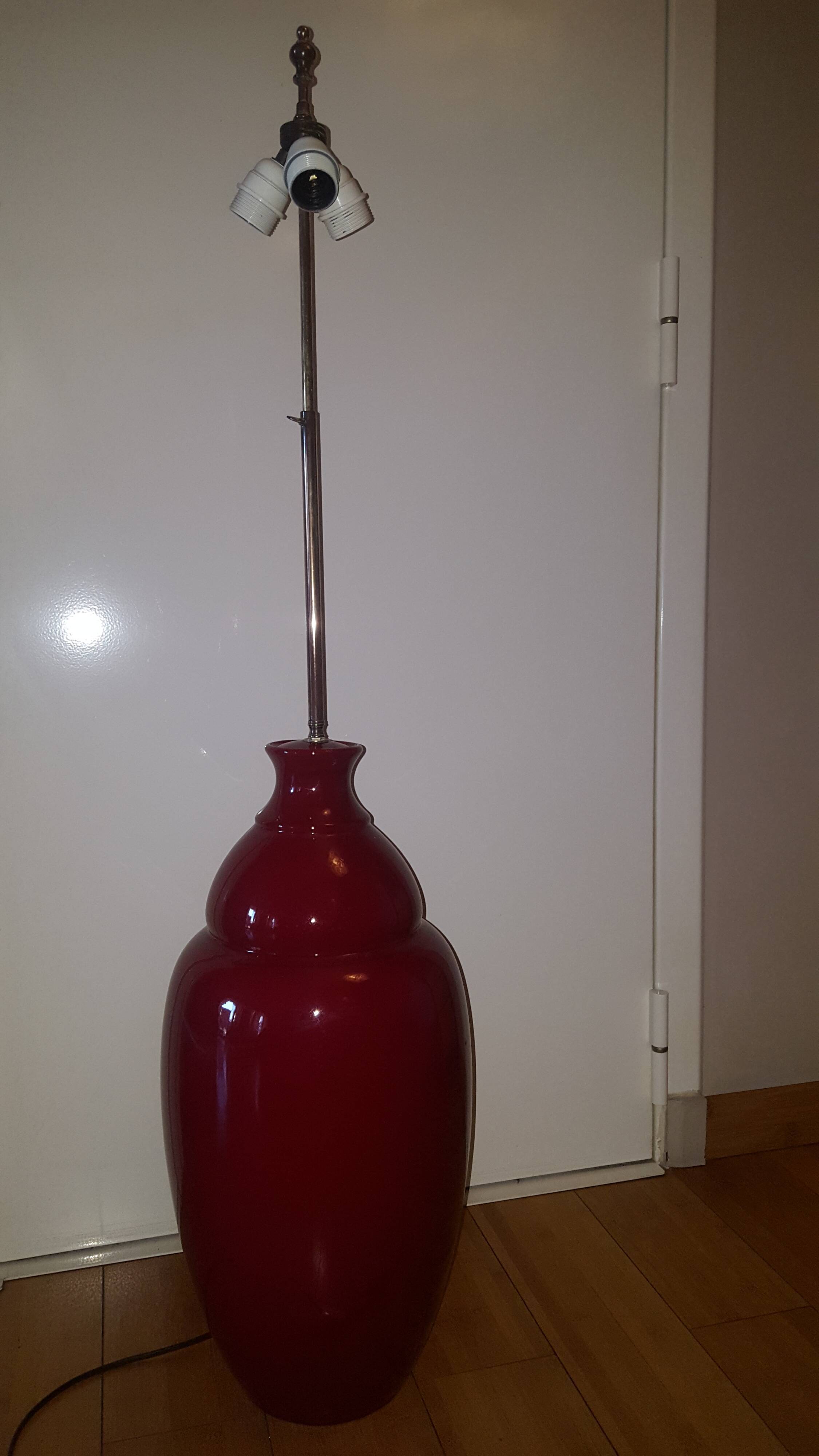 Lampadaire en céramique avec abat jour , Jacques Molin