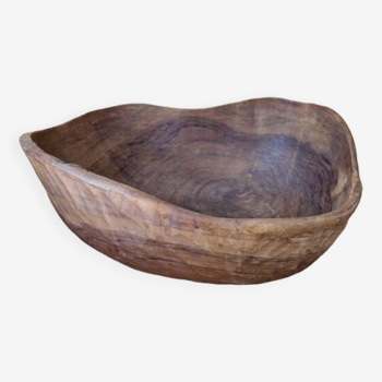 Beautiful carved wooden fruit bowl - Work from the 1970s in the style of Alexandre Noll