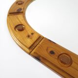 Miroir suédois en pin, années 1970