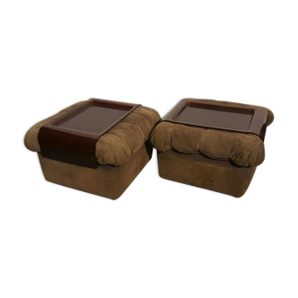 Pair of 2 Gao design poufs by JP Laloy for Cinna - 1970s