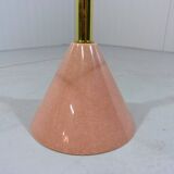 Italian Memphis style pink natural stone & glass side table 1980’s