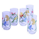 Lot de 5 verres vintage fleurs