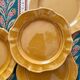 4 dessert plates in ceramic Pichon Uzes ochre yellow