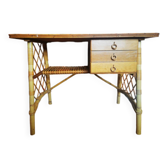 Louis Sognot rattan desk