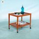 Vintage minimalist service trolley Deen design in teak, bar trolley.