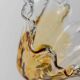 Orange Murano Glass Table Lamps Pair with Flower-Shaped Shades and Brass Details - 1970s Italy Bedside Lighting