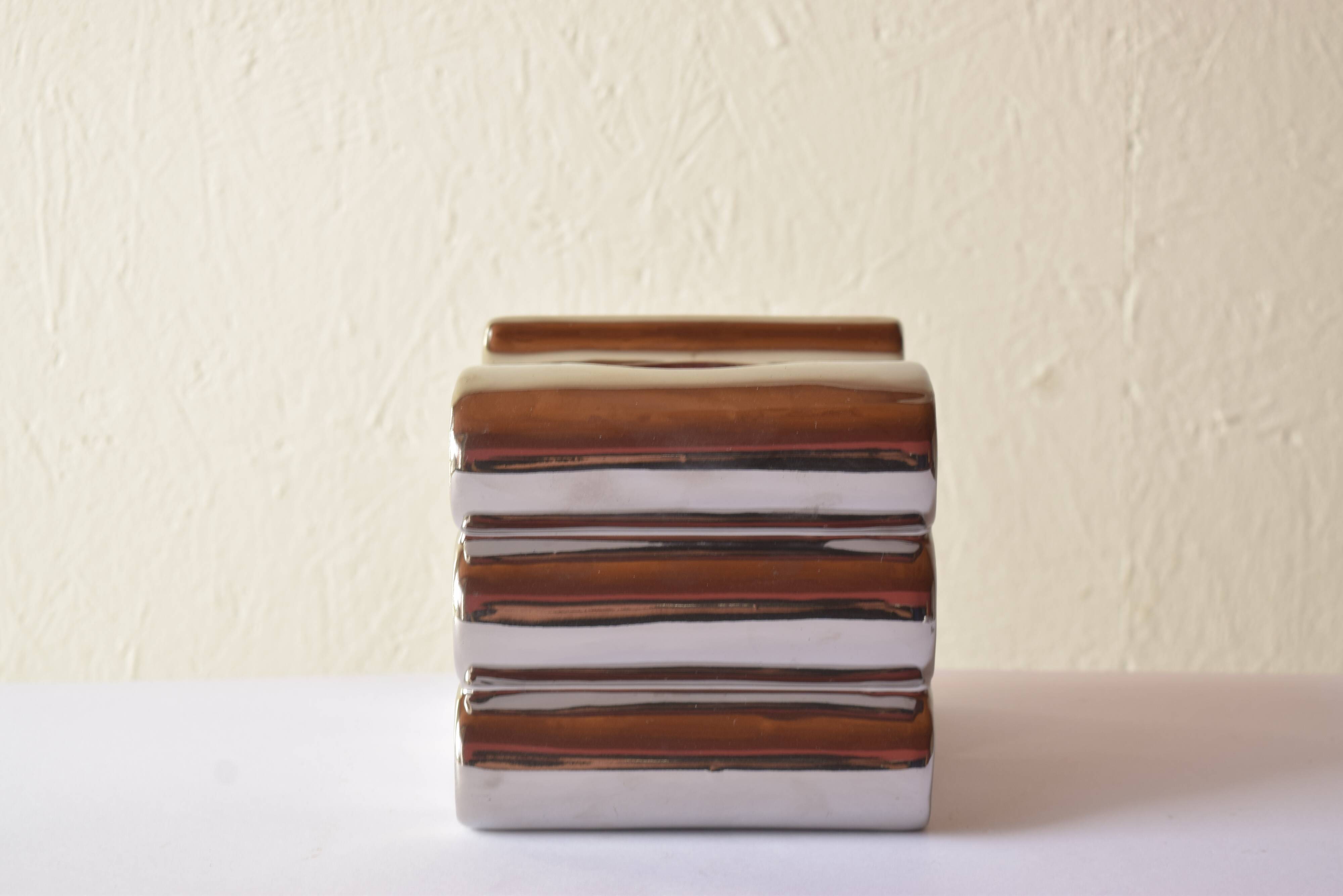 Vintage mercury glass flower pot