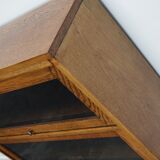 German Oak Bookcase with Folding Doors In Style of Globe Wernicke, ca 1930s