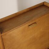 Vintage 1960s wooden secretary with metal legs.