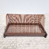 Vinyl holder in wood and fabric