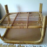 Coffee table in rattan and bamboo