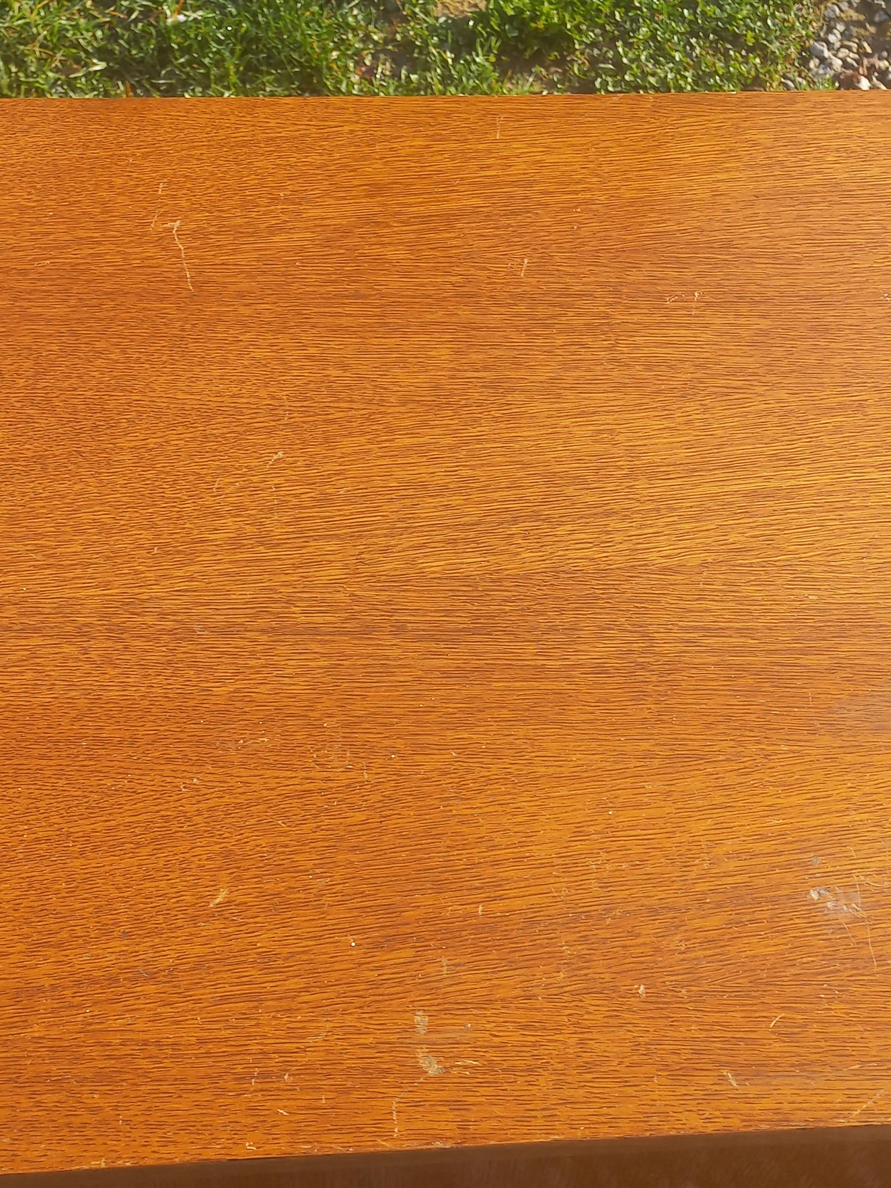 Vintage oak sideboard with splayed legs from the 1950s.