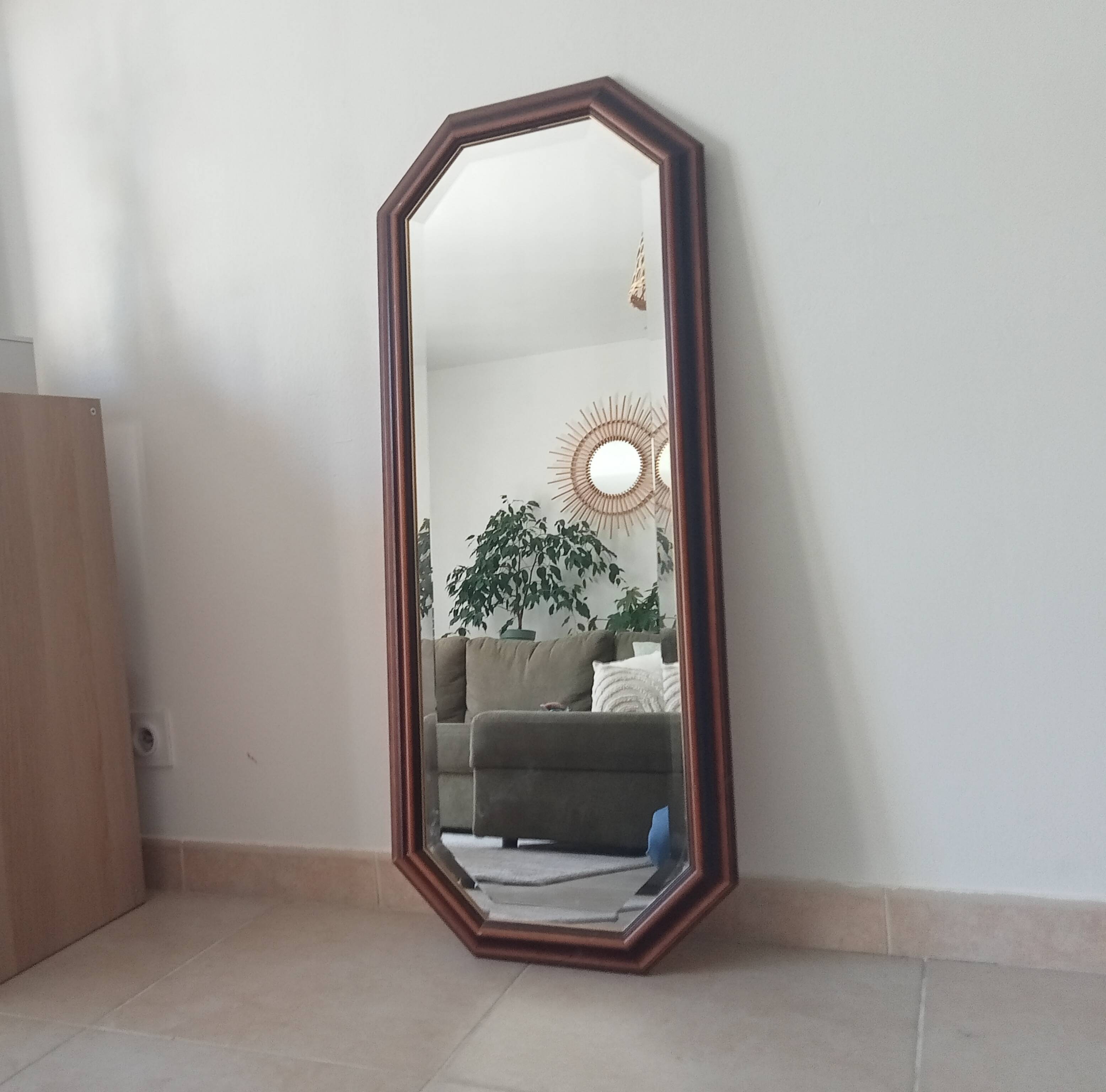 Miroir octogonale vintage biseauté années 70/80
