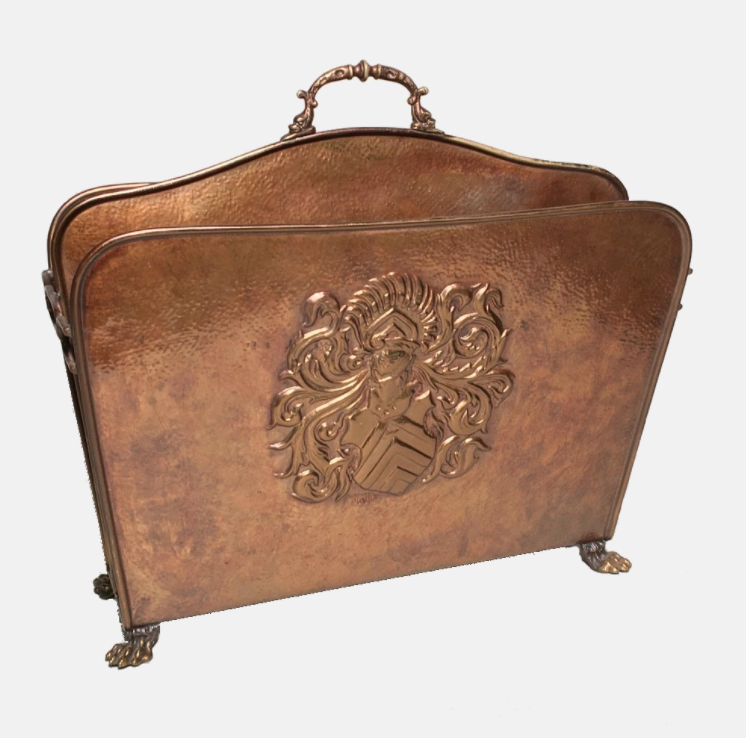 Magazine rack brass vintage