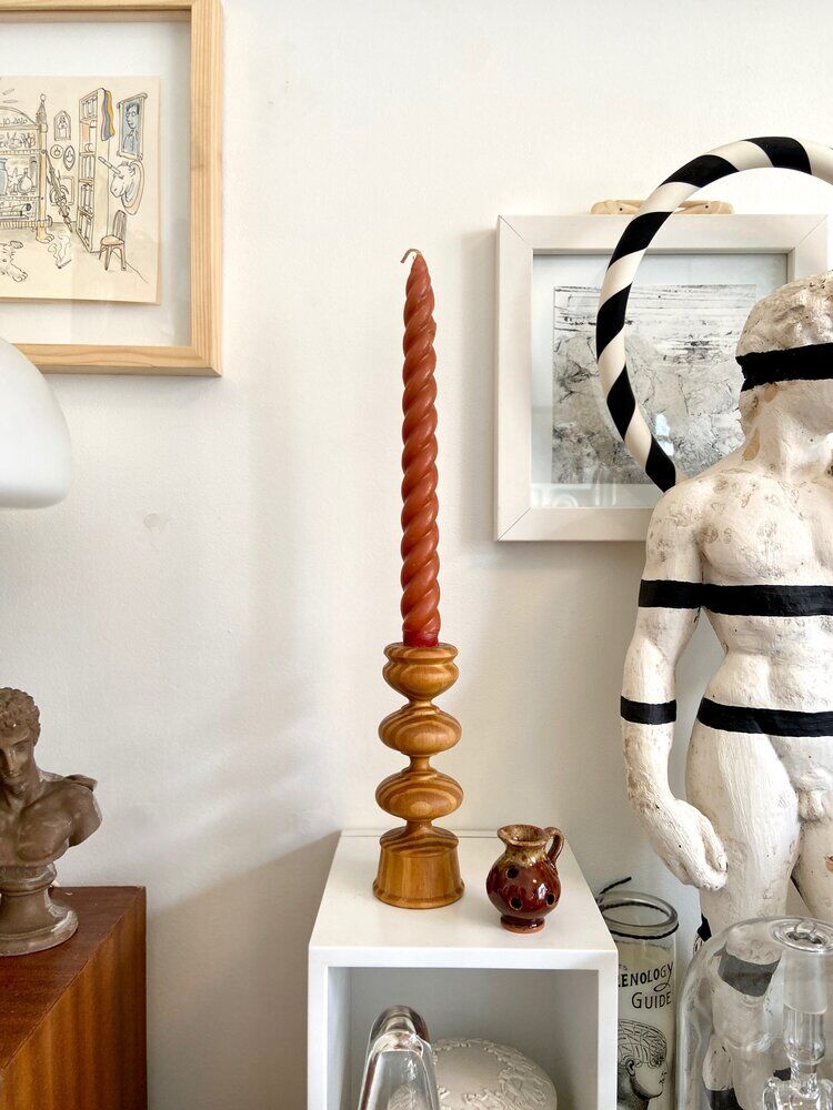 Wooden candlestick