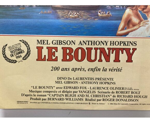 Affiche de cinéma "Le Bounty" Mel Gibson et Anthony Hopkins