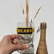 3 glasses with feet of vintage bistrot Ricard
