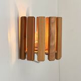 Vintage pine wall lamp, Sweden 1970