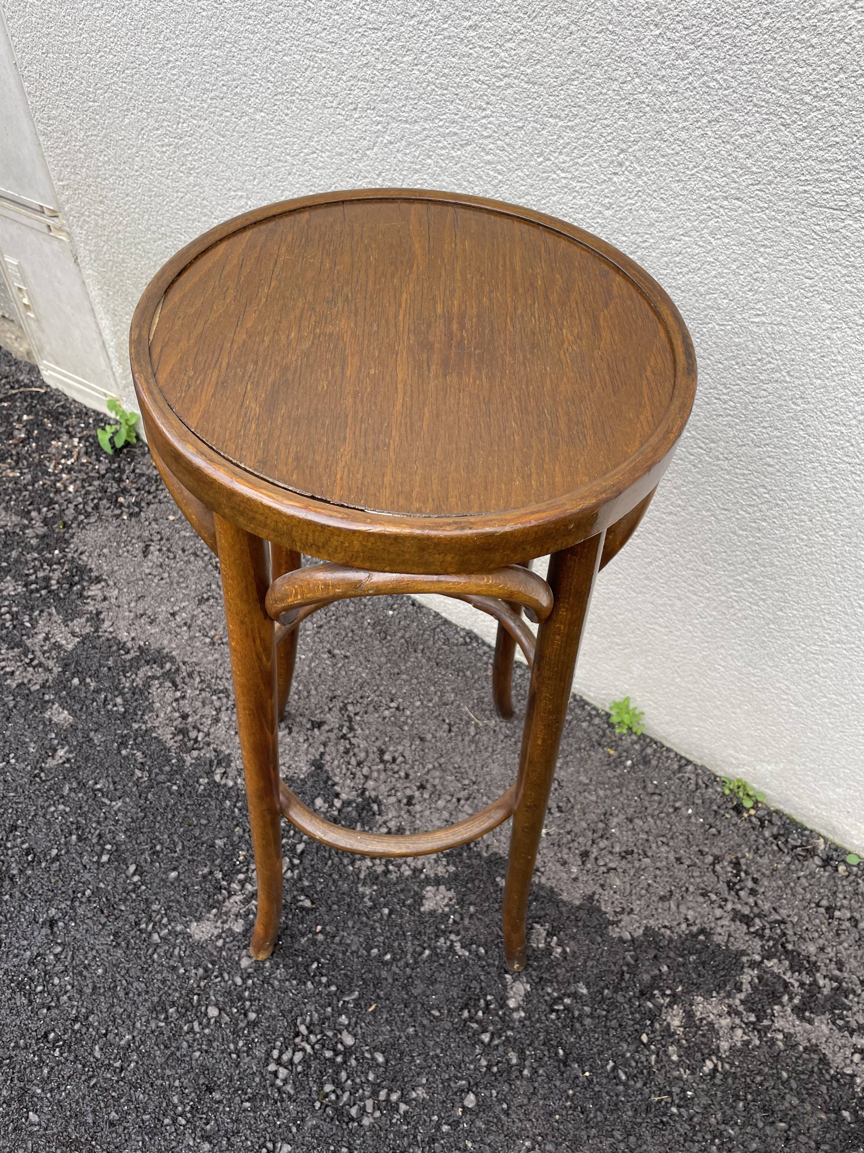 Curved wooden bar stools