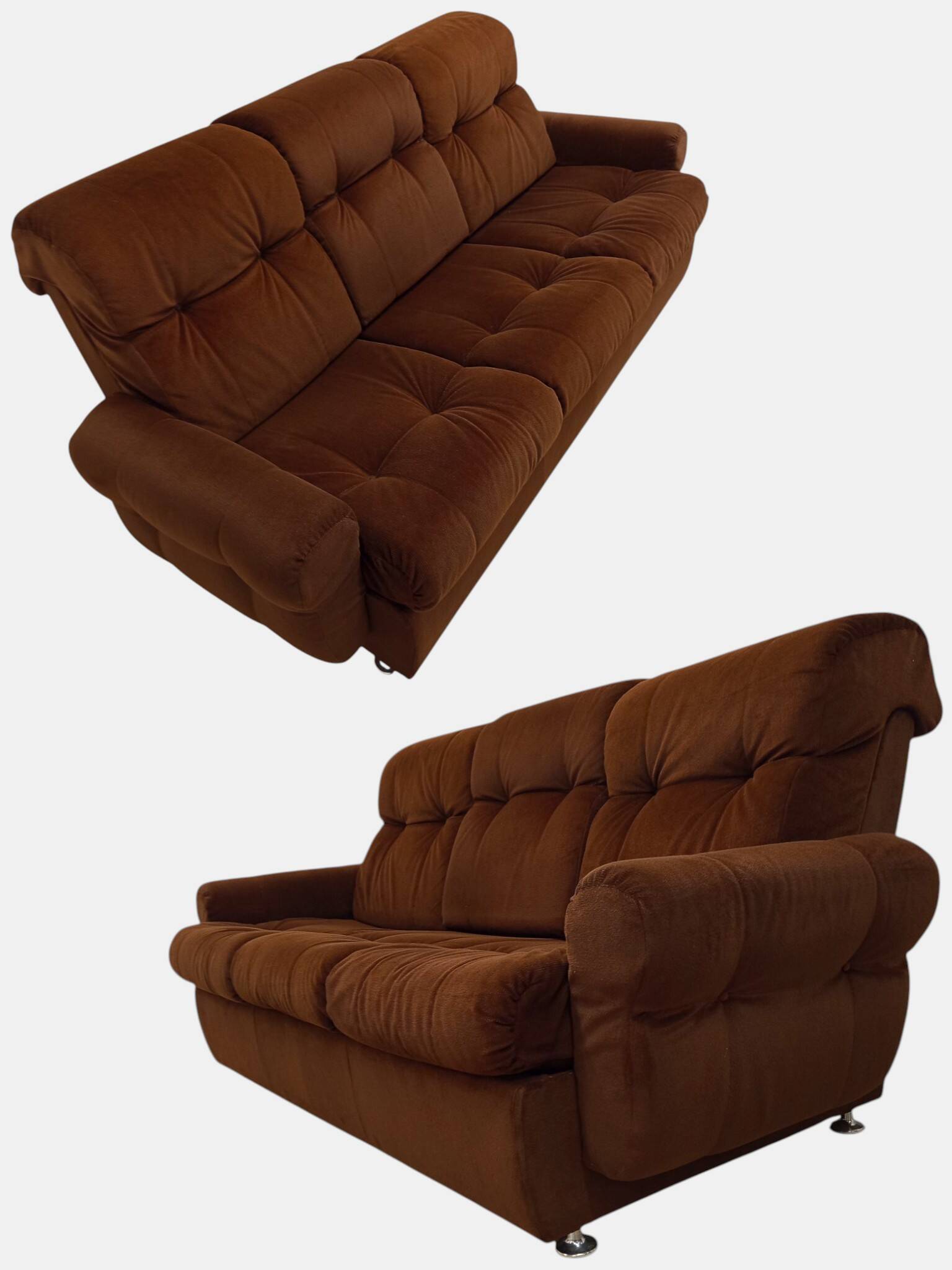 vintage living room sofa and 2 Lestra armchairs