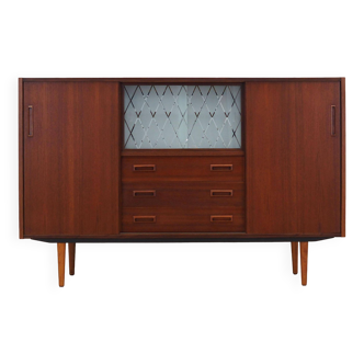 Buffet haut en teck, design danois, années 1970, production : Danemark